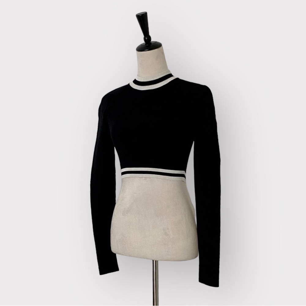 Superdown Janelle Striped Crop Top Black White - Picture 6 of 10